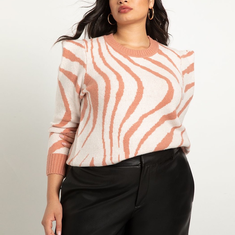 Zebra Intarsia Sweater In Stripe Dreams eloquii